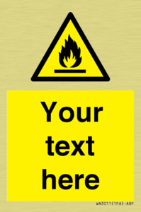 Custom flammable sign